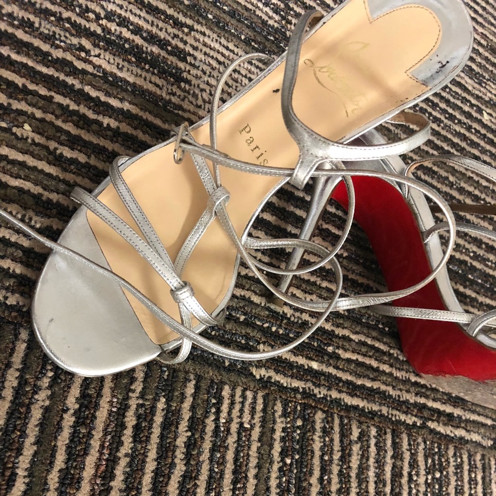 Christian Loboutin silver Youpiyou 100  size 39